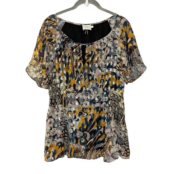 Anthropologie Tops - Anthropologie HD In Paris Peacock Prisma Kimono Blouse‎ Top 10 Metallic Boho